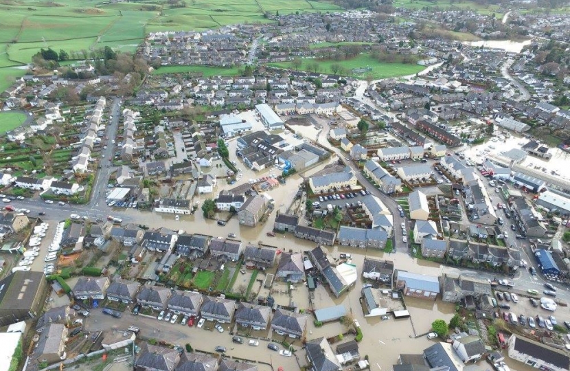 Kendal floods after Storm Desmond. Image courtesy Hovershotz