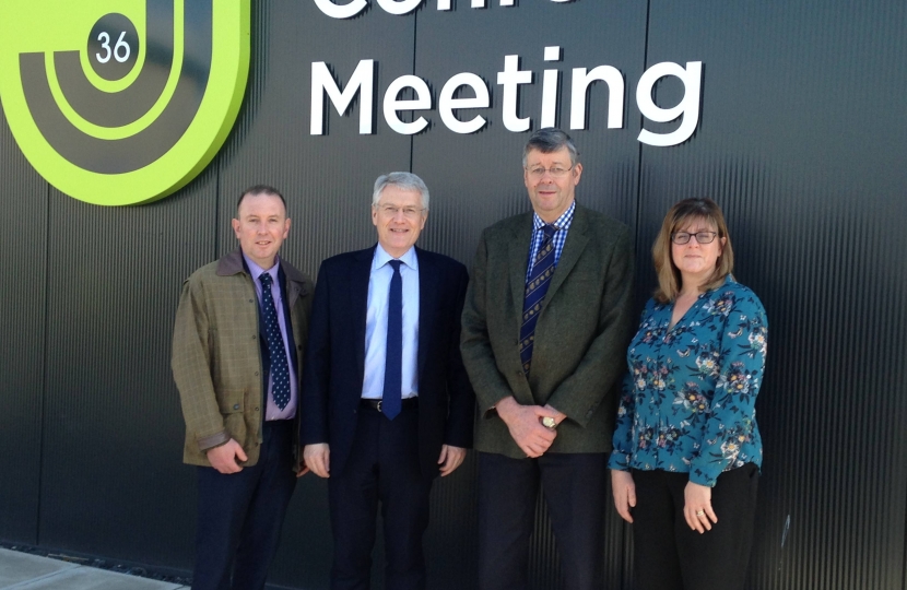 Cllr James Airey, Andrew Jones MP, John Geldard and Katie Black