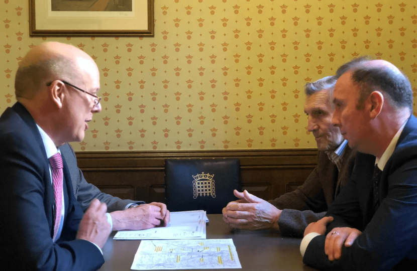 Transport Secretary Chris Grayling, Councillor Jim Bland, Councillor James Airey.