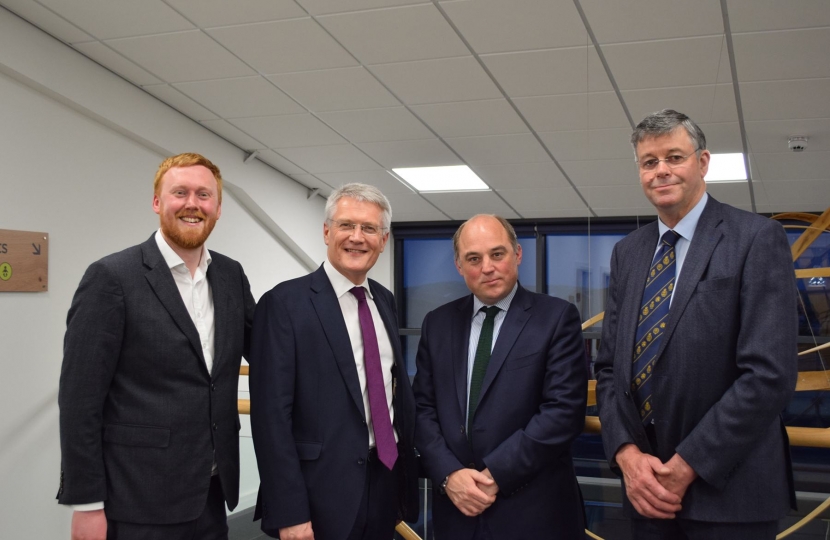 Councillor Ben Berry, Transport Minister Andrew Jones MP, Security Minister Ben Wallace MP and John Geldard