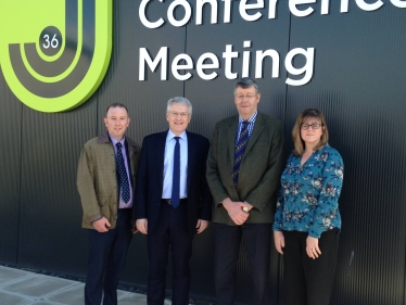 Cllr James Airey, Andrew Jones MP, John Geldard and Katie Black