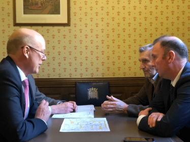 Transport Secretary Chris Grayling, Councillor Jim Bland, Councillor James Airey.